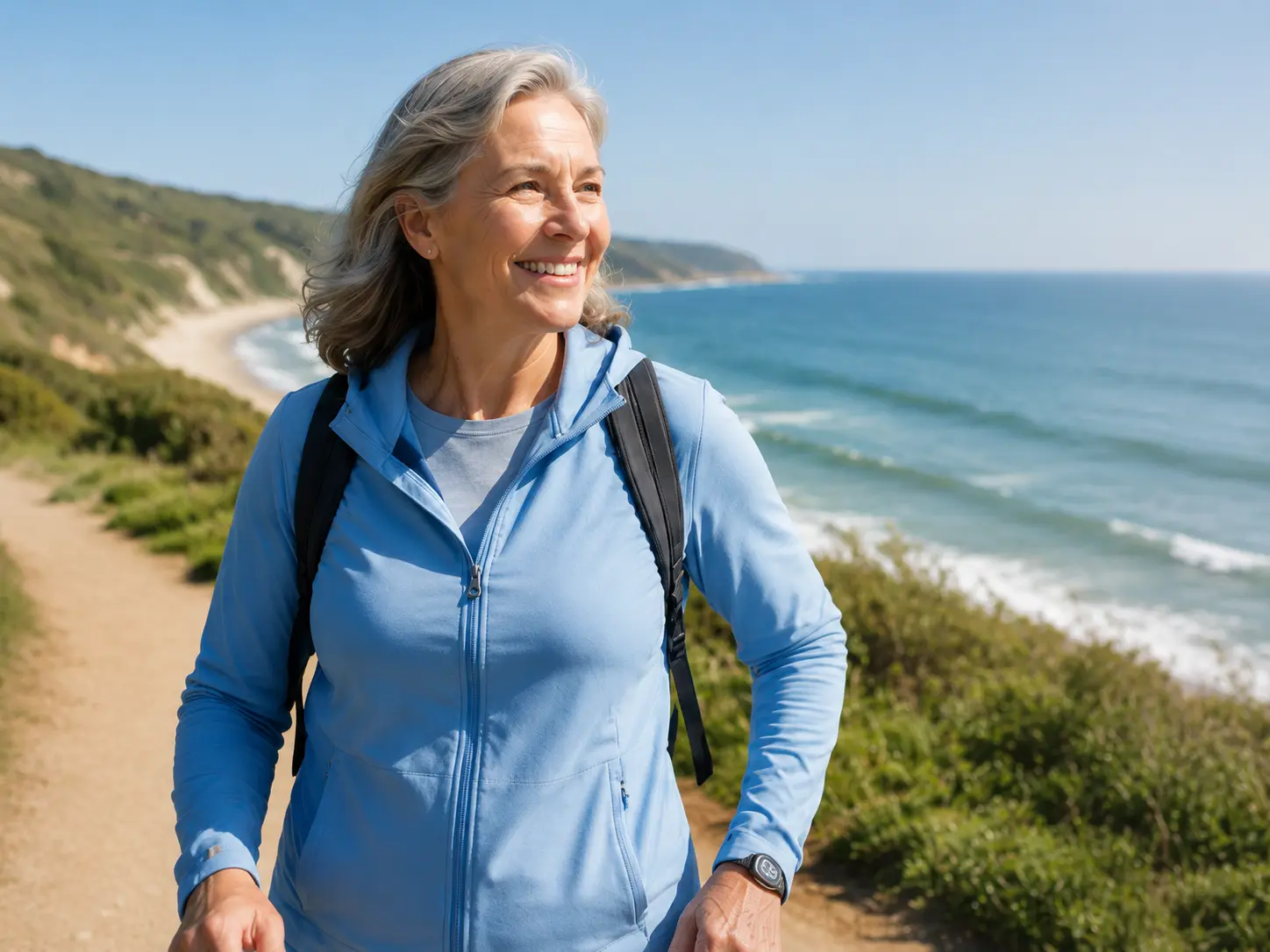 Person walking confidently outdoors after balance testing and vestibular support in Charlestown Newcastle